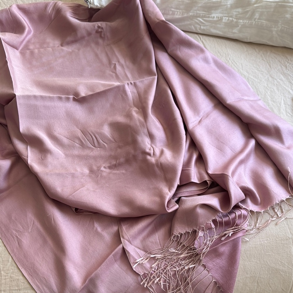Elegant Pink Silk Scarf